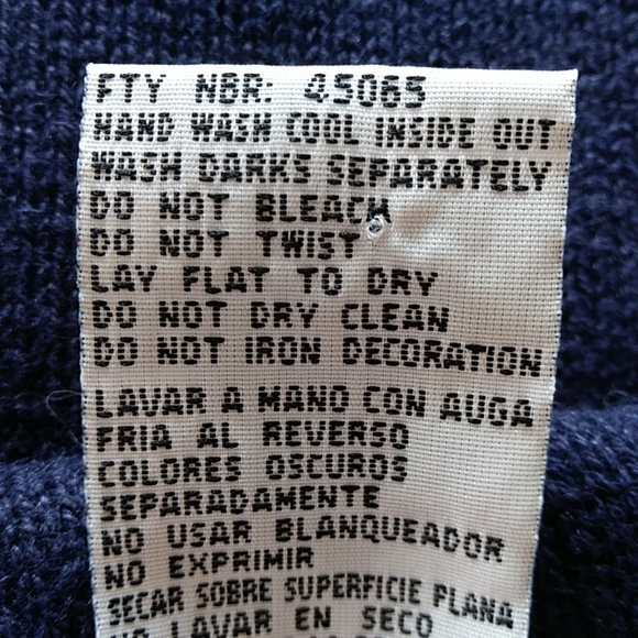 Victoria Jones Beaded Floral Tunic Sweater L Navy Blue - Picture 4 of 16